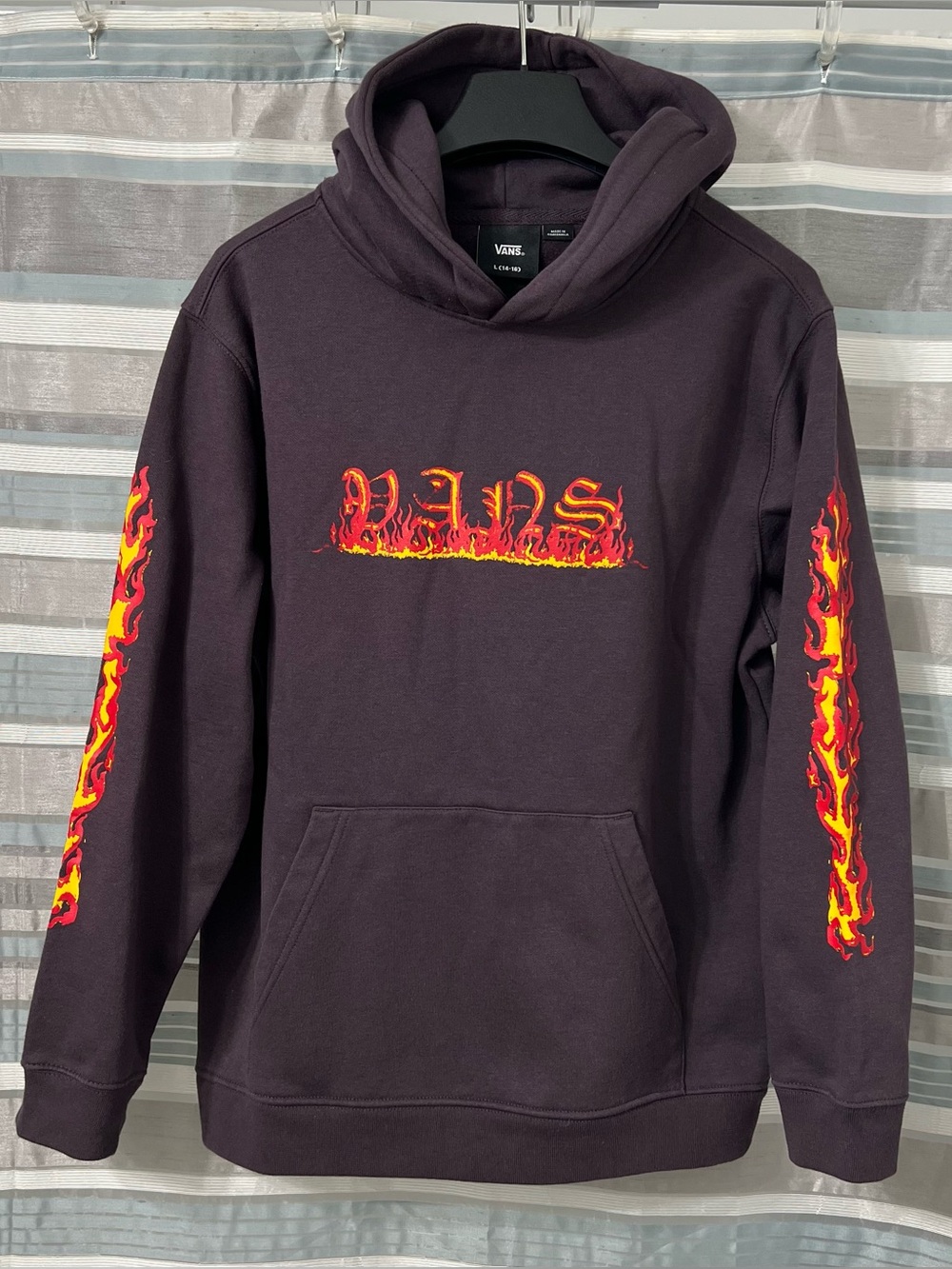Vans Youth Inferno Pullover Hoodie with Flame Graphics